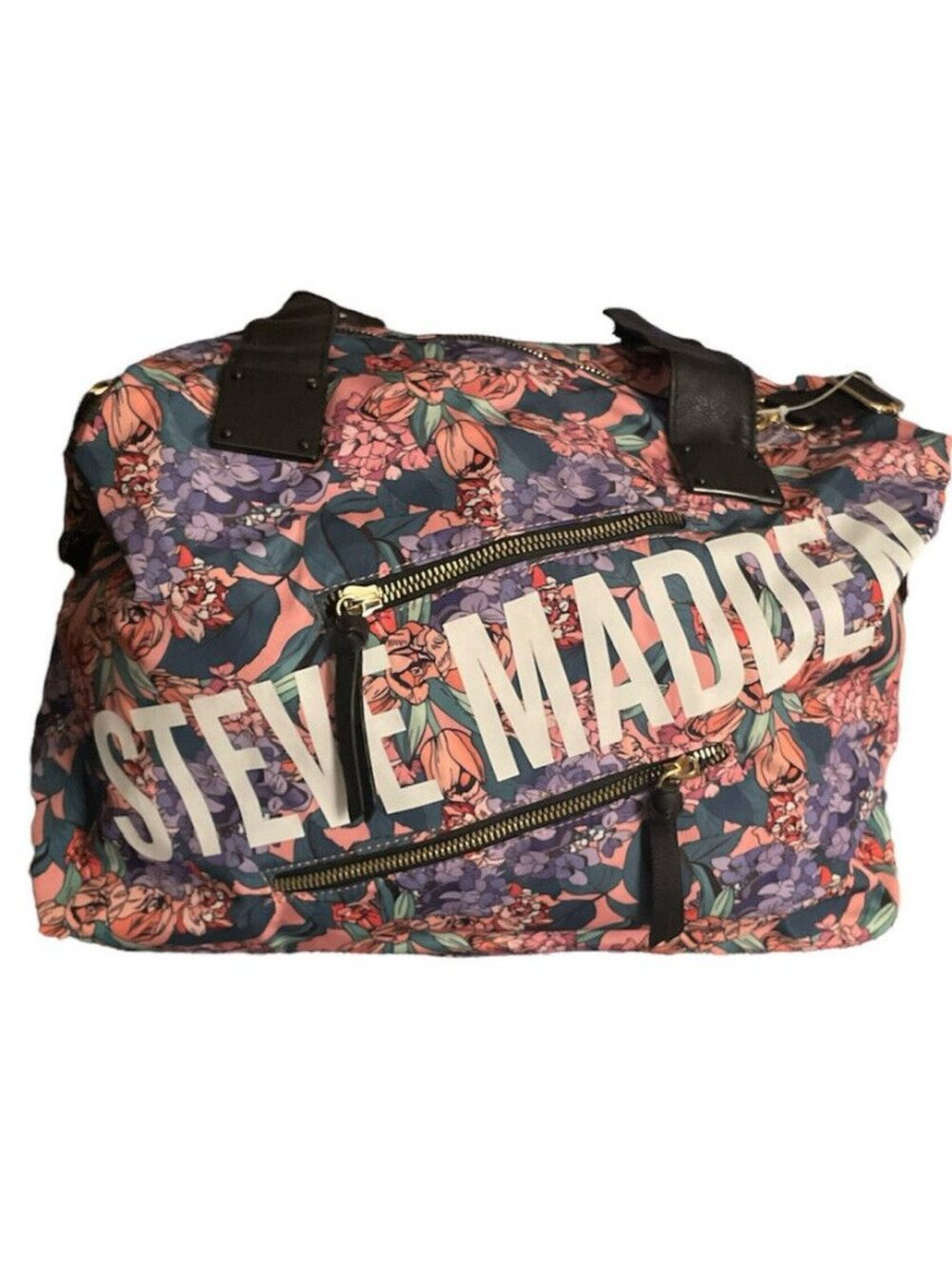 Steve Madden Duffle Gym Bag With Wristlet Floral Bnik  X-Large new